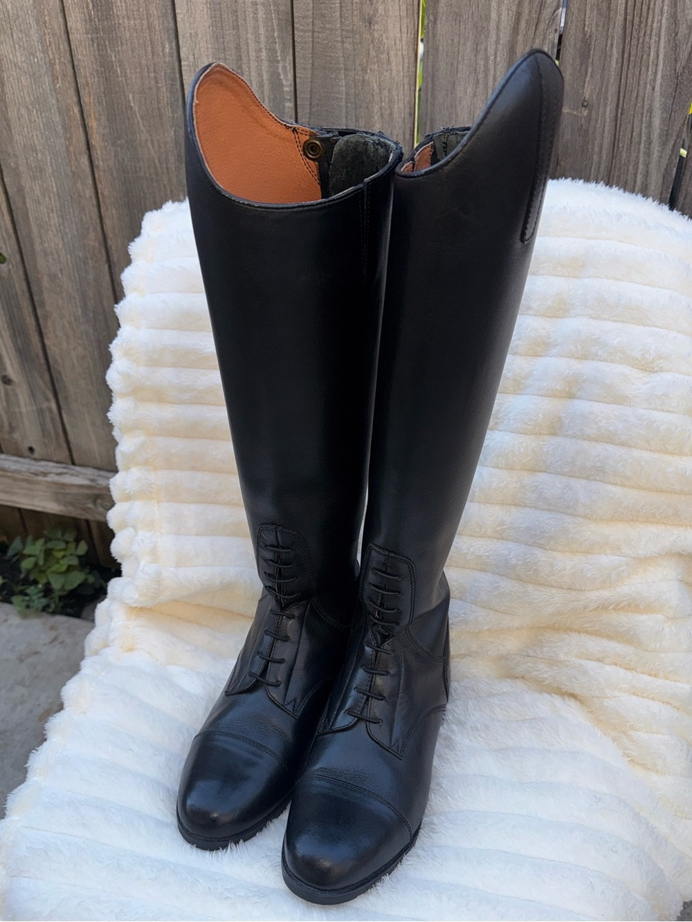 Mountain Horse Tall Black Leather Equestrian Riding Boots Size 7